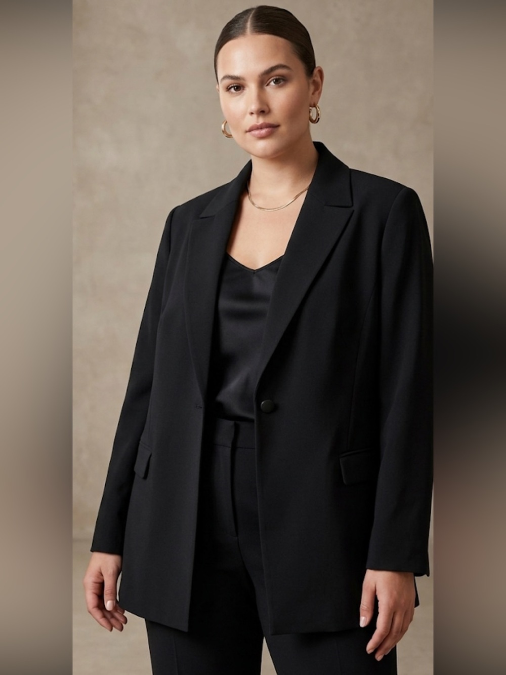 Lafayette 148 New York Black Tailored Single-Button Blazer NWT